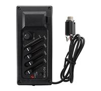 Knadgbft Kit complet EQ préampli + micro pour guitare acoustique 7545R-4 bandes + contrôle de la couleur, livré avec un boîtier de batterie