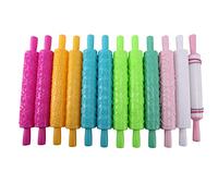 Knadgbft Lot de 12 rouleaux de pâtisserie avec motifs variés en relief