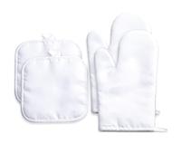 Knadgbft Lot de 4 gants de cuisine vierges par sublimation et tapis de casserole vierges pour salle à manger