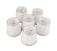 Knadgbft Lot de 6 abat-jours pour lustre, uniquement pour ampoules bougies, abat-jour à clipser, blanc