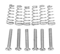 Knadgbft Lot de 6 chevalet de trémolo pour guitare électrique, chevalet, chevalet à cordes, ajustement, ressort conique et vis Argenté