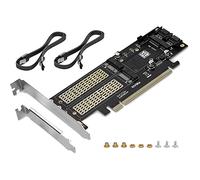 Knadgbft M.2 NVMe SSD NGFF vers PCIE 3.0 X16 Adaptateur M Key B Key MSATA PCI Extension SATA 3 en 1 Convertisseur Riser, Noir