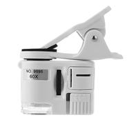 Knadgbft Microscope de poche universel avec zoom 60x et lumière LED ABS pour smartphones mobiles