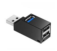 Knadgbft Mini répartiteur USB 3.0 avec un pour trois, convient pour PC et ordinateur portable, lecture de disque U haute vitesse, noir