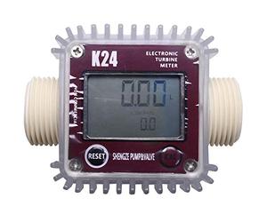 Knadgbft Numérique LCD K24 Débitmètre Turbine Carburant Testeur de Débit pour Produits Chimiques Eau Mer Liquide Mer Débitmètres Outils de Mesure