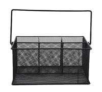 Knadgbft Panier de rangement à couverts noir avec 4 compartiments, organiseur de couverts en maille, parfait pour la maison, la cuisine, les fêtes, le camping