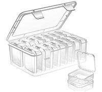 Knadgbft Petite boîte de rangement avec couvercle en plastique transparent - Mini organisateur pour petits objets