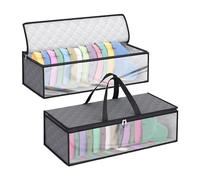 Knadgbft Lot de 2 sacs de rangement pour casquettes de baseball, étui de rangement à 2 compartiments avec fermeture éclair, pliable, tissu gris, rectangulaire, pour l'humidité du placard