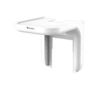 Knadgbft Support mural pour prise de courant sans perforation - Convient pour supports audio intelligents - Organiseur de rangement de salle de bain - Blanc