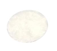 Knadgbft Tapis en fausse peau de mouton 30 x 30 cm doux à poils longs décoratifs pour chaise ou canapé (rond blanc)