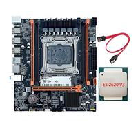 Knadgbft X99 Carte mère avec processeur E5 2620 V3 + câble SATA B85 LGA2011-3 4X DDR4 REG ECC Mémoire M.2 PCIE SATA3.0 Carte mère de bureau
