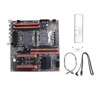 Knadgbft X99 Carte mère double CPU + câble SATA + câble de commutation + déflecteur + graisse thermique LGA 2011 DDR4 Support 2011-V3 CPU carte mère