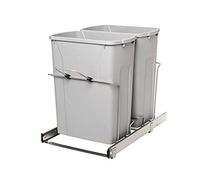 Knape & Vogt RS-PSW15-2-35-R-P in-Cabinet, 18.4 14.25 22-Inch Pull Out Trash Can, Platinum