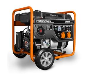 KnappWulf Générateur de courant de secours KW3400 - Moteur à essence 4 temps 7 CV - 2 x 230 V - 1 x 12 V 3000 W AVR - Sécurité contre les manques d'huile - Réservoir en plastique - Capacité du