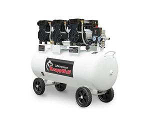 KnappWulf KW2200 Compresseur d'air silencieux 8 bar Compresseur d'air comprimé Compresseur d'air 100 l Chaudière 3300 W 590 l/min Sans huile Avec séparateur d'eau Réducteur de pression Robinet de