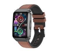 Knauermann Neo 2 Band ECG Montre de santé avec Mesure de la Pression artérielle, SpO2, fréquence Cardiaque, Analyse du Sommeil, Fonction téléphone et Appel d'urgence, Bracelet en Cuir de Vachette