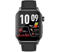 Knauermann Pro 3 (2024) Noir - Montre sanitaire Smartwatch avec Fonction téléphonique - Capteurs OSRAM - Fonction ECG + HRV - BT Bluetooth - Apnée du Sommeil - Pression artérielle - Bracelet en