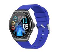 Knauermann Pro 3 (2024) Noir - Montre Santé Smartwatch avec Fonction Téléphone - ECG + HRV et Fonction SOS - Écran AMOLED BT Bluetooth - Apnée du Nuit - Bracelet en Silicone Bleu 14-24, Bleu, Normal,
