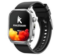 Knauermann Pro 4 (2026) Montre de santé carrée, argentée, ECG, avec Mesure de la Pression artérielle, du pouls et de l'oxygène dans Le Sang, Fonction téléphone, Analyse du Sommeil, IP67, 46 mm, en