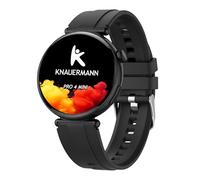 Knauermann Pro 4 Mini (2026) Rond Noir - ECG Montre Santé Pression artérielle, pouls et oxygène dans Le Sang, Analyse du Sommeil, téléphonie, IP67, Silicone Noir