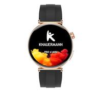 Knauermann Pro 4 Mini (2026) Rond Or - ECG Montre Santé Pression artérielle, pouls et oxygène dans Le Sang, Analyse du Sommeil, téléphonie, IP67, Silicone Noir