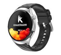 Knauermann Pro 4 - Montre de santé ECG avec Fonction téléphone - Montre Intelligente en Argent - Fréquence artérielle, Pression artérielle, oxygène sanguin, HRV, Analyse du Sommeil - pour Homme et