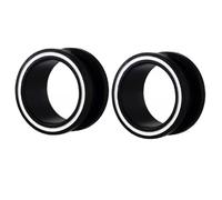 KnBoB 1 Paire Écarteur Oreille Femme 12MM Acier Inoxydable Simple Noir Piercing Tunnels Homme Femme