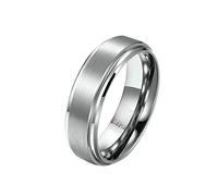 KnBoB Alliance Homme Tungstène 6MM Brossé Mat Simple Argent Bagues Fantaisie Taille 54