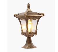 KNBVFHG Lampe De Portail De Jardin/cour De Villa Lampe Extérieure En Aluminium Moulé Sous Pression Avec Panneau En Verre, Étanche IP54, Lampe Sur Poteau Avec Support De Fixation Pour Porche/terrasse
