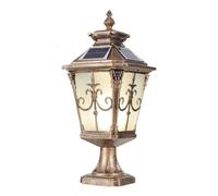 KNBVFHG Lampe Solaire Pilier Ultra-lumineuse Applique Murale LED Rétro Européenne Lampe De Colonne Étanche Traditionnelle Lampes D'extérieur Modernes Pour Entrée De Jardin Pour Porche, Terrasse