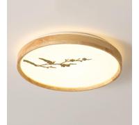 KNBVFHG Plafonnier De Chambre De Style Japonais Lampes LED Rondes Nordiques En Bois Massif Luminaire Fin Pour Cuisine, Restaurant, Hôtel Gradation Tricolore (3000K/4500K/6000K) Pour Salon, Couloir
