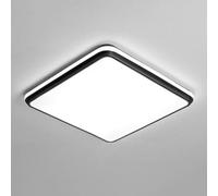 KNBVFHG Plafonnier LED Minimaliste 36 W, Trois Tons, À Économie D'énergie, Carré, Facile À Installer, Avec Abat-jour En Acrylique, Éclairage Plat Ultra-fin Pour Placards, Cuisines Et Escaliers