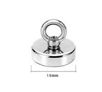 (KND16 Pull Max 8kg)D16~D42mm Super Strong Neodymium Fishing Magnet N52 Heavy Duty Rare Earth Magnet with Countersunk Hole Eyebolt Salvage Magnetic