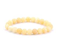 KNDSSMY Bracelet de Perles en Pierre Naturelle Fait Main, Bracelet Extensible Réglable en Jade Calcite Orange de 8mm pour Femmes et Filles, Cadeau D'Amitié, D'Anniversaire, de Saint-Valentin.