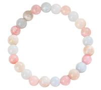 KNDSSMY Bracelet de Perles en Pierre Naturelle Fait Main, Extensible, 8mm, Bleu Rose, Pierre Naturelle D'Amazonie, Bracelet Tendance pour Fête, Noël, Anniversaire, Saint-Valentin, 8mm