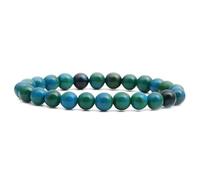 KNDSSMY Bracelet en Perles de Pierre Naturelle, Bracelet Extensible en Chrysocolle Verte de 6mm, Fait Main, Cadeau pour Femmes et Hommes, Saint-Valentin, Anniversaire, 6 mm