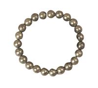 KNDSSMY Bracelet Extensible en Pierre Naturelle de 8mm pour Homme, Réglable, Fait Main, en Perles de Pyrite Dorée, Tendance, Idéal pour Les Amoureux et Les Amis.