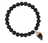 KNDSSMY Bracelet Extensible en Pierre Naturelle pour Homme, 8mm, Réglable, en Obsidienne Noire, Fait À La Main, Idéal pour Le Yoga, L'Amitié ou un Anniversaire.
