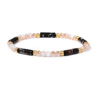 KNDSSMY Bracelet Unisexe en Perles de Cristal Naturel Fait Main, 3 X 4mm, Cristal et Pierre Impériale Noire Cylindrique, Réglable, Extensible, Tendance, pour Fête, 4mm