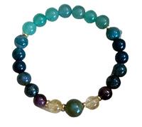 KNDSSMY Bracelet Unisexe en Perles de Pierre Naturelle Fait Main, Ajustable et Extensible, en Aventurine Verte et Pierre de Lune, Perles de 8mm, Idéal pour Le Yoga et Les Chakras.