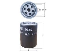 MAHLE Filtre à huile Auto Filtre vissé OC 59