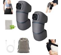Knee Heating Pad, Electric Cordless Heated Knee Wrap, 3-in-1 Massager for Knee Shoulder Elbow, Gifts for Grandma and Grandpa, for Home or Office Use, Free storage bag and mugwort bag (2 pcs,Grey)