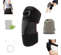 Knee Heating Pad, Electric Cordless Heated Knee Wrap, 3-in-1 Massager for Knee Shoulder Elbow, Gifts for Grandma and Grandpa, for Home or Office Use, Free storage bag and mugwort bag (1 pcs,Black)