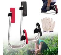 Knee Seat for Gardening, Strap on Kneeling Device Knee Seat Leg Brace, Ergonomic Garden Kneeler and Seat, Portable Labor Saving Tools for Farm Work, Protecting Knees (Black, Red)