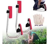 Knee Seat for Gardening, Strap on Kneeling Device Knee Seat Leg Brace, Ergonomic Garden Kneeler and Seat, Portable Labor Saving Tools for Farm Work, Protecting Knees (2Pcs Red)