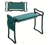 KNEEBENCH Banc de jardin avec coussin de genoux souple pour le jardinage - Tabouret de jardin pliable jusqu'à 170 kg avec 2 poches à outils - Chaise de jardin pour s'agenouiller et s'asseoir