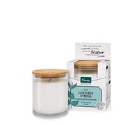Kneipp Bougie parfumée n° 6 Goodbye Stress - Bougie d'ambiance aux huiles essentielles naturelles de romarin et de menthe d'eau - Fraîche et activante - Avec verre design réutilisable et couvercle en