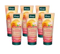 Kneipp Lot de 6 flacons de gel douche aromatique au soleil au cœur - Formule sans microplastique - 6 x 200 ml - Gel douche avec orange, bergamote et saflor bio