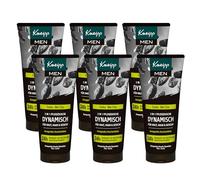 Kneipp MEN Lot de 6 douches de soin dynamiques 3 en 1 - Avec extraits de fève tonka et de chia bio - Gel douche pour la peau, les cheveux et le visage - 6 x 200 ml