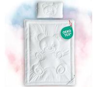 KNERST Couette Bebe 100x135 et Oreiller 40x60, Set Literie Bebe Enfant | Couette lit bebe 100x135, oreiller enfant 40x60, ensemble literie bebe, couverture douce, respirante, lavable